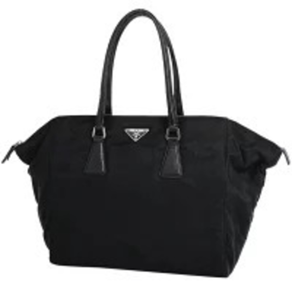 Prada Plate Handbag Tote Bag Nero Black
